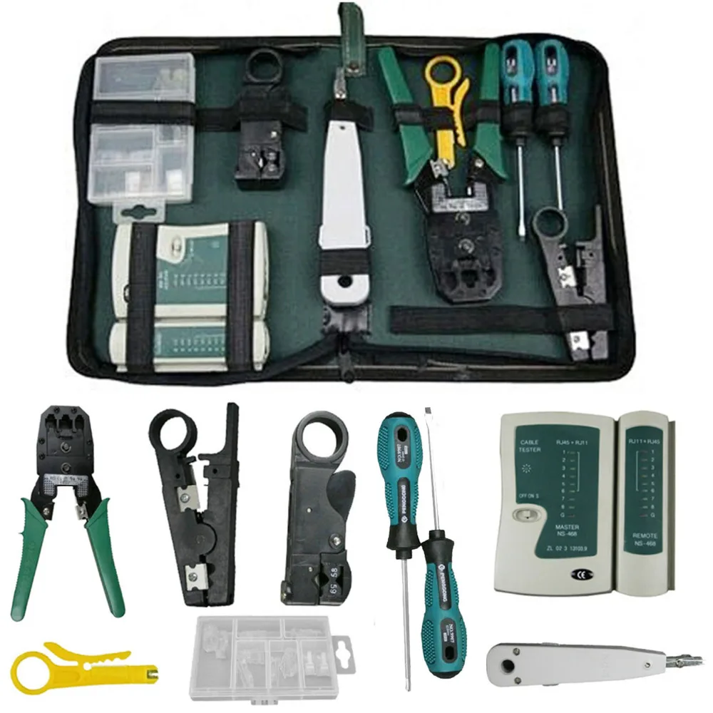 Набор инструментов Elisona для ремонта компьютерной сети тестер кабелей LAN