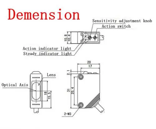

1PCS E3Z-LS61 3-50cm 12-24V DC NPN N/O Photoelectric Switch Proximity Sensor