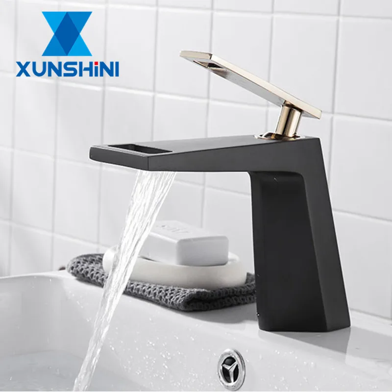 Роскошные Смесители для ванной XUNSHINI смеситель раковины в виде водопада с одной