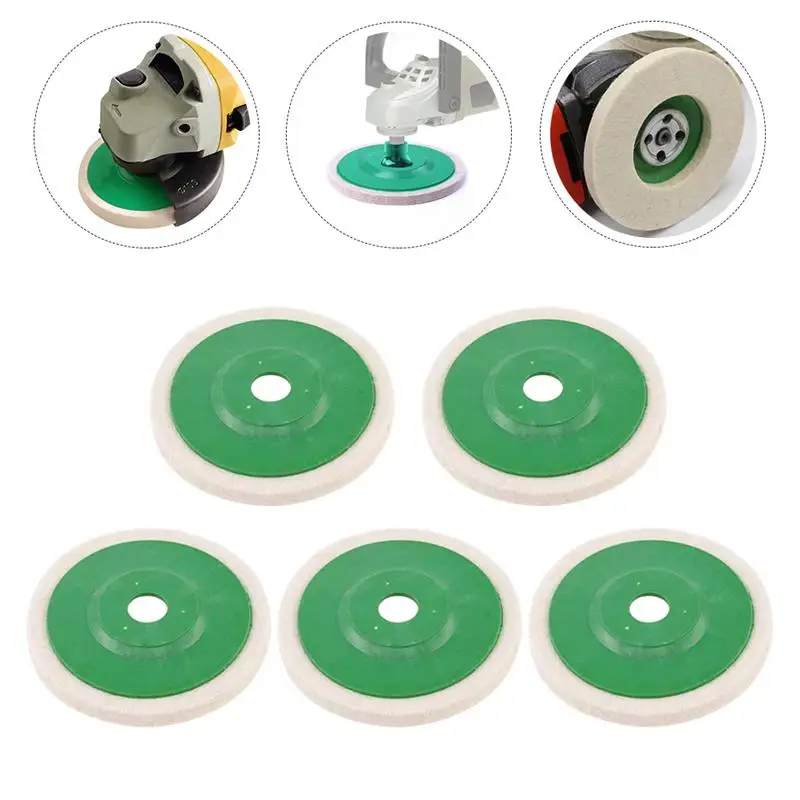 

5pcs Wool Felt Grinding Wheel Pad Marble Polishing Disc Buffer Polisher Tools
