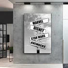 Персонализированный постер с уличным знаком Disney, Картина на холсте с названиямидатами супергероев из мультфильма Marvel, домашний декор для комнаты