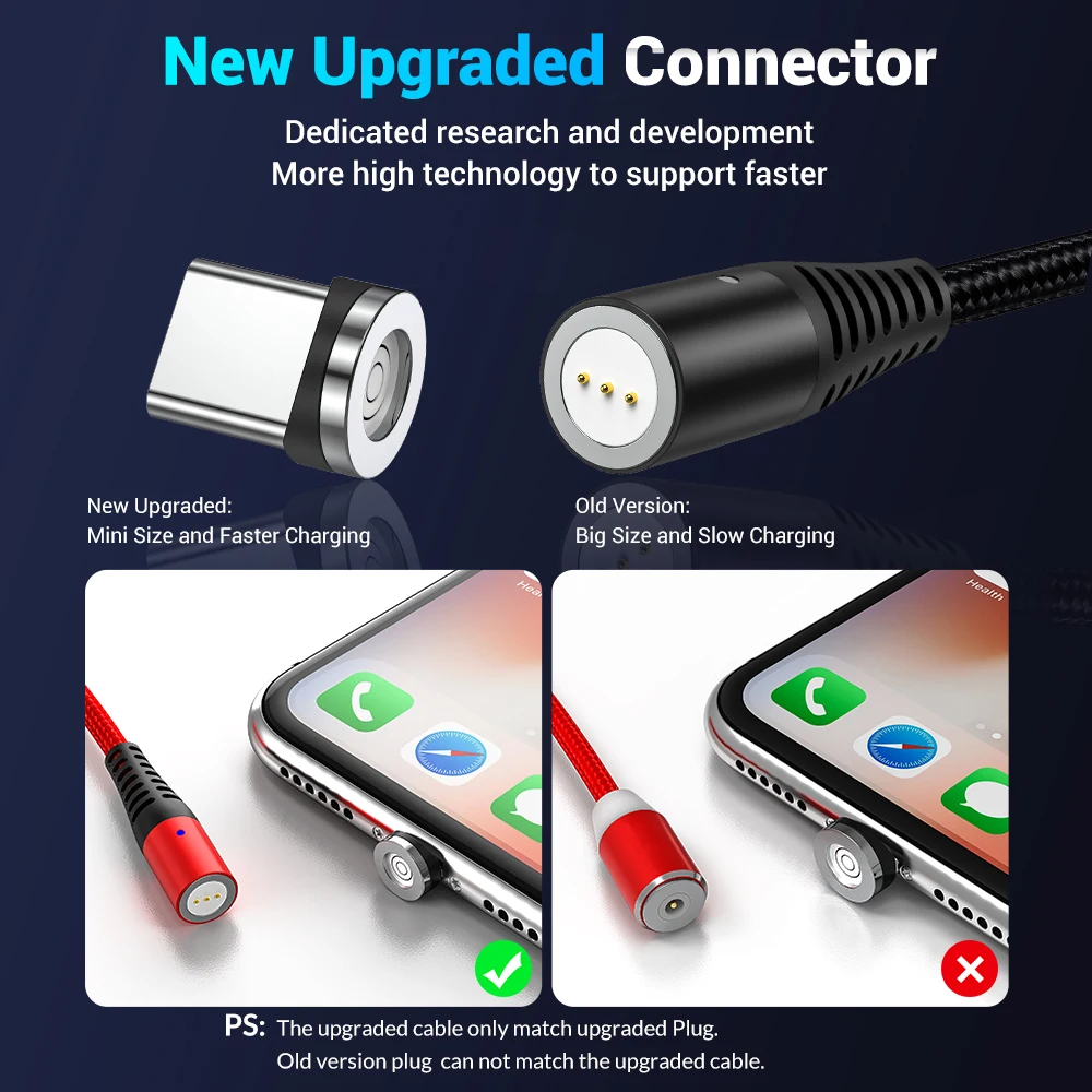Магнитный usb-кабель TOPK 5A для быстрой зарядки, кабель USB type C, Магнитный зарядный кабель Micro usb для iPhone X, samsung, Xiaomi