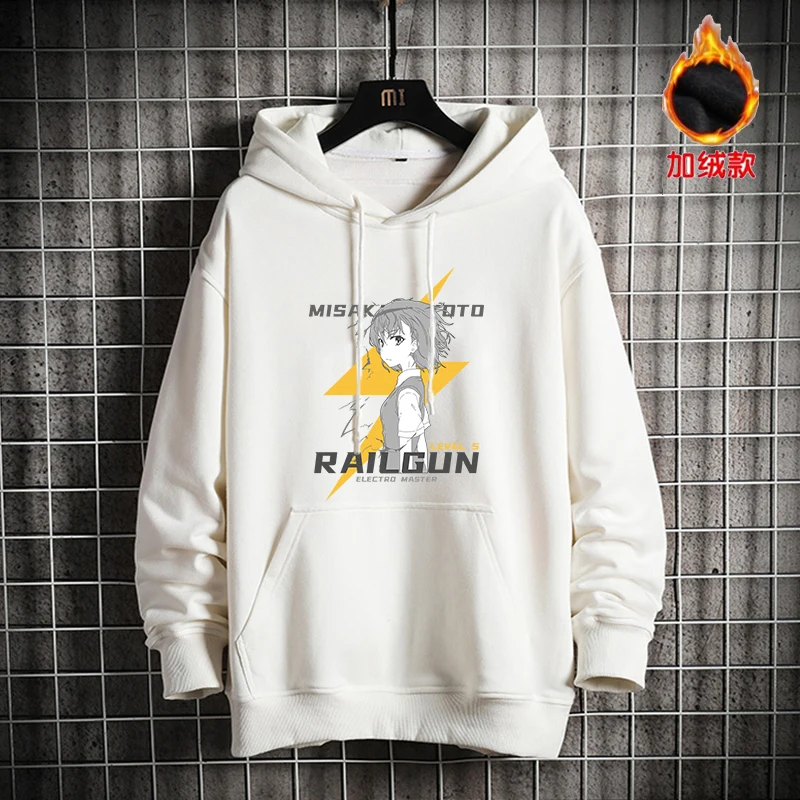 

HOT Anime A Certain Magical Index Cosplay Misaka Mikoto Hooded Set Unisex White Pullover Men Female Autumn Hoodies Student Tops