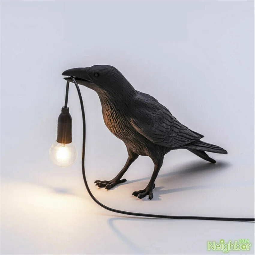 

Seletti Bird LED Table Lamps Bedroom Resin Crow Desk Lamp For Bedroom Living Room Bedside Lamp Fixtures