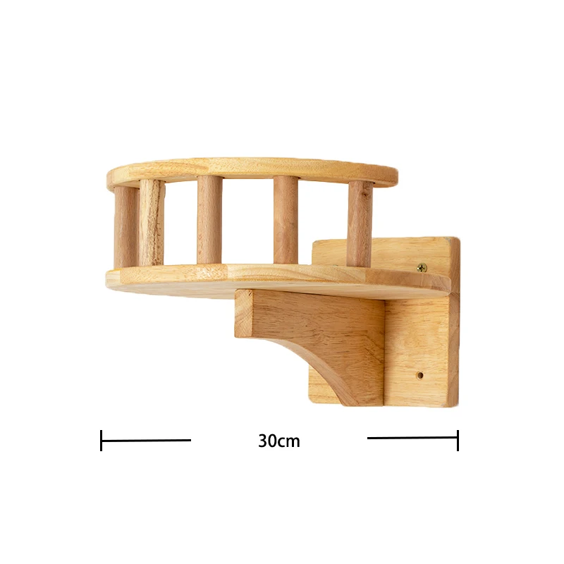

Pet Furniture Wooden Climbing Frame Cat Wall Steps Cat Tree Tower Wall Hanging Kitten Toy House Stratch Post with Guardrail