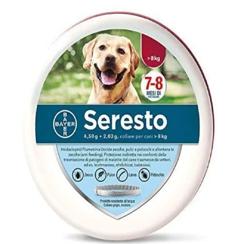 Ошейник для собак и кошек Sere ошейник предотвращения блох клещей 8 месяцев комаров