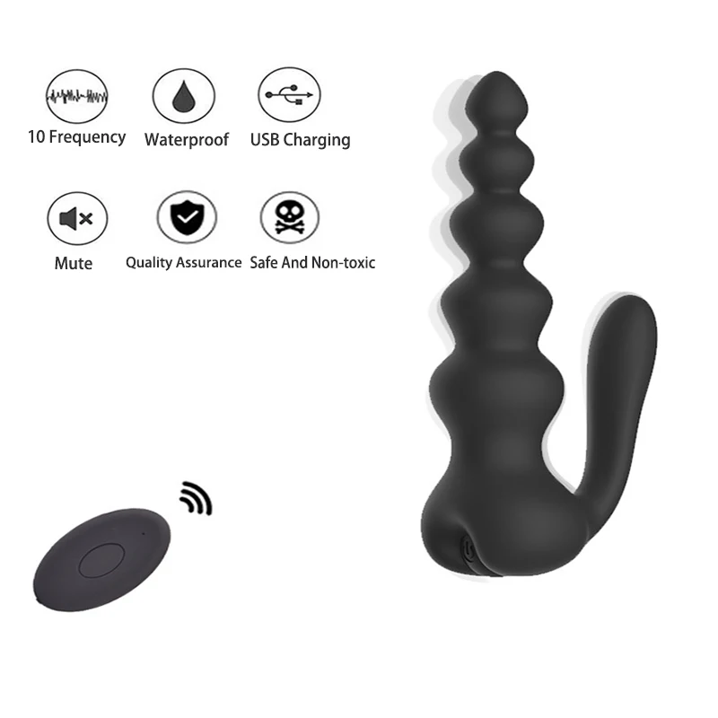 Силиконовая Анальная пробка бесшумная женская мастурбация 10 частот вибрация