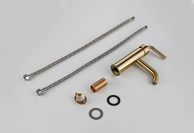 

Brass brushed gold bathroom sink faucet Cold hot water basin mixer faucet high quality faucet