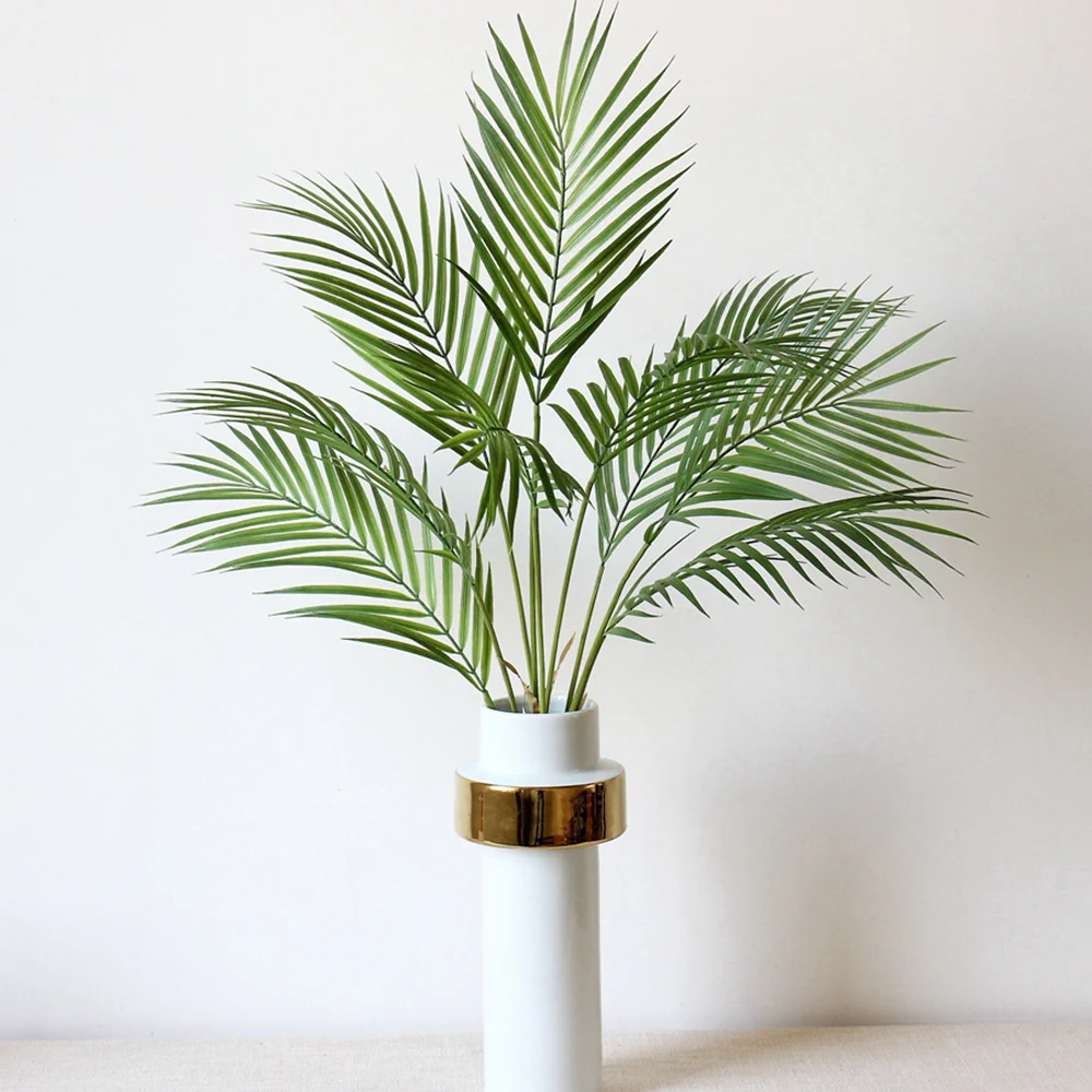 

60cm Artificial Green Leaves Palm Tree Leaf Plants Plastic Bonsai Leaves Garden Home Wedding Table Ornaments Decoration