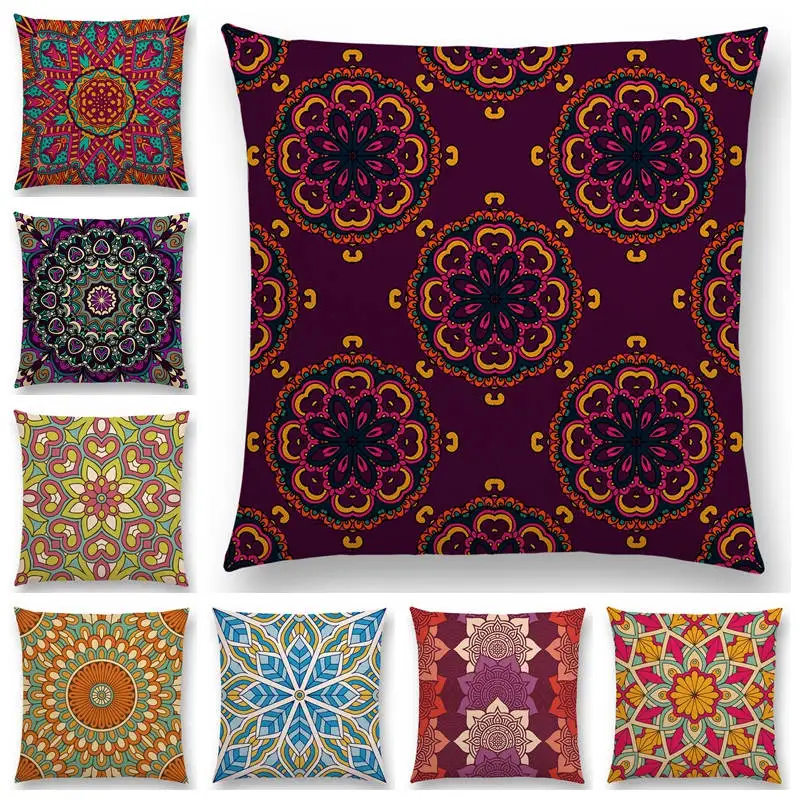 Новый Пейсли Мандала орнамент в виде цветка и растения Радуга Национальный