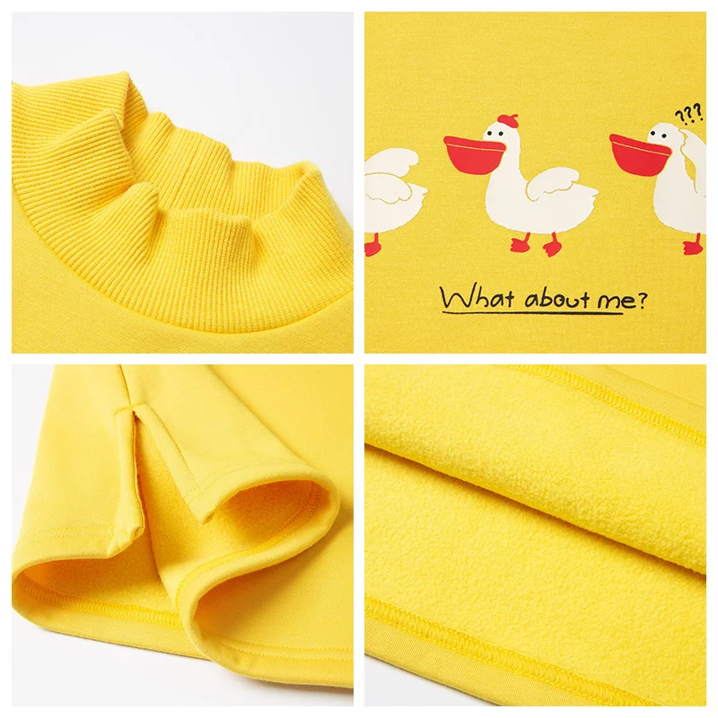 Детское длинное платье Minibalabala зимнее теплое хлопковое с длинным рукавом и