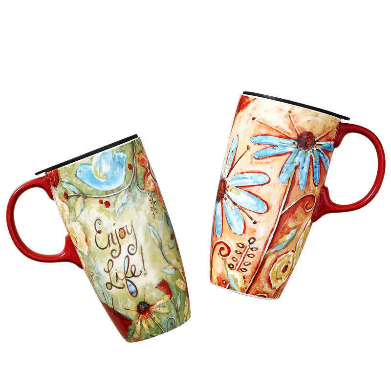 Кофейные кружки в европейском стиле для пар керамические чашки воды и питья с