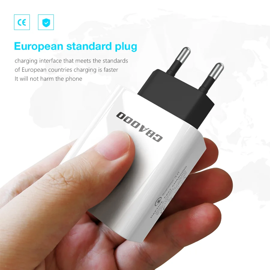 18 Вт USB зарядное устройство EU QC3.0 быстрое настенное зарядное устройство Быстрая зарядка 3,0 портативное зарядное устройство для мобильного телефона samsung s10 Xiaomi iPhone x xr Hua