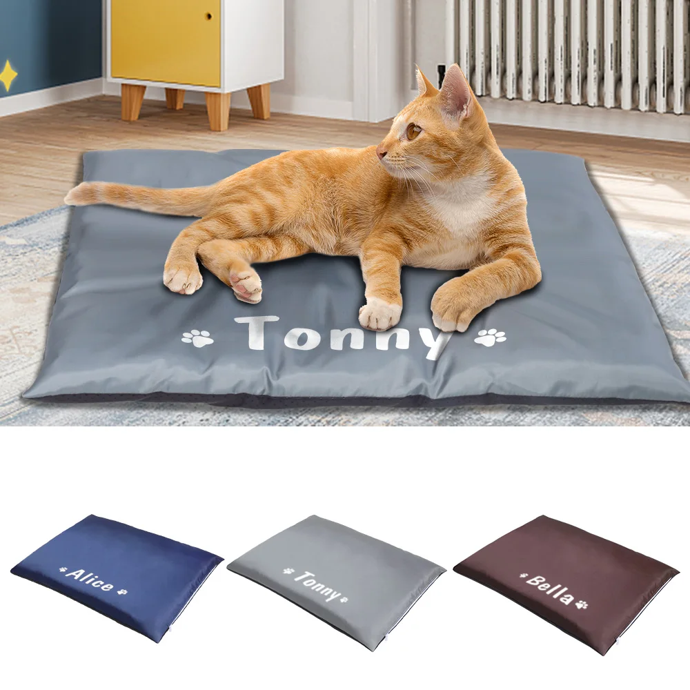 Custom Pet Mat Waterproof Dog Cat Bed Cushion Mattress Personalized Name Pet Sofa Sleeping Mat for Small Medium Large Dogs Cats