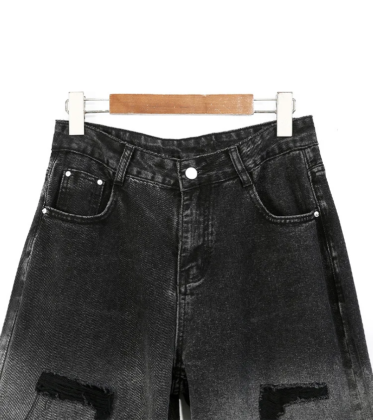 

Woman High Waist Wide Leg Denim jeans Streetwear Harajuku fashion trousers wholesale