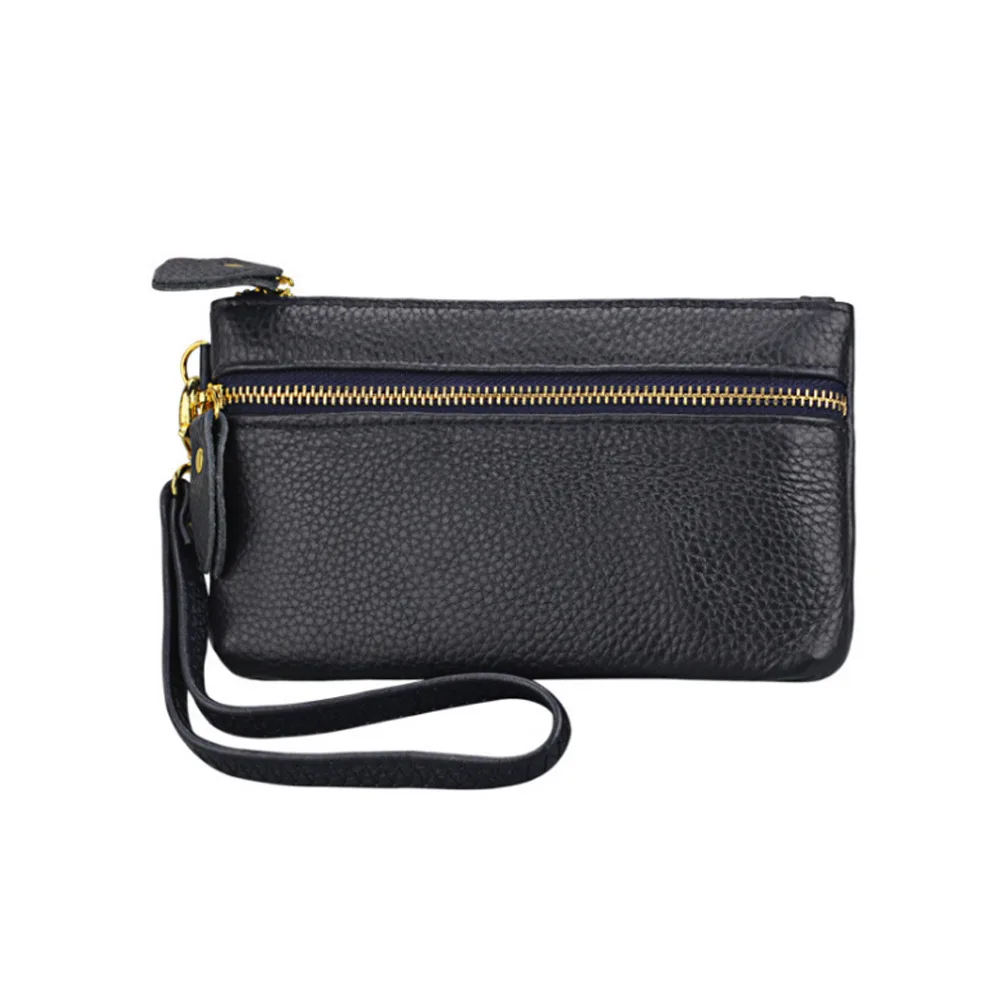 Женский клатч на молнии модный длинный кошелек для телефона простой дамский с