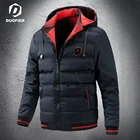 Куртка мужская с капюшоном, мягкая теплая парка, брендовая приталенная верхняя одежда, повседневная ветровка, стеганые куртки, двухсторонняя одежда, зима