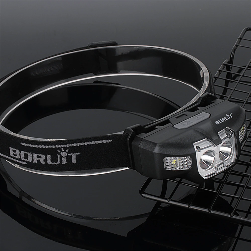 BORUiT B30 светодиодный ИК движения Сенсор налобный мини-фонарь 2* XP-G2+ 2*3030 красный светильник 5-режим головной светильник Перезаряжаемые Головной фонарь для охоты, светильник