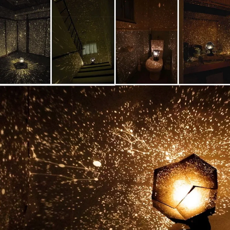 Проектор ночного освещения звездное небо ночная лампа 3 лампочки светодиодный