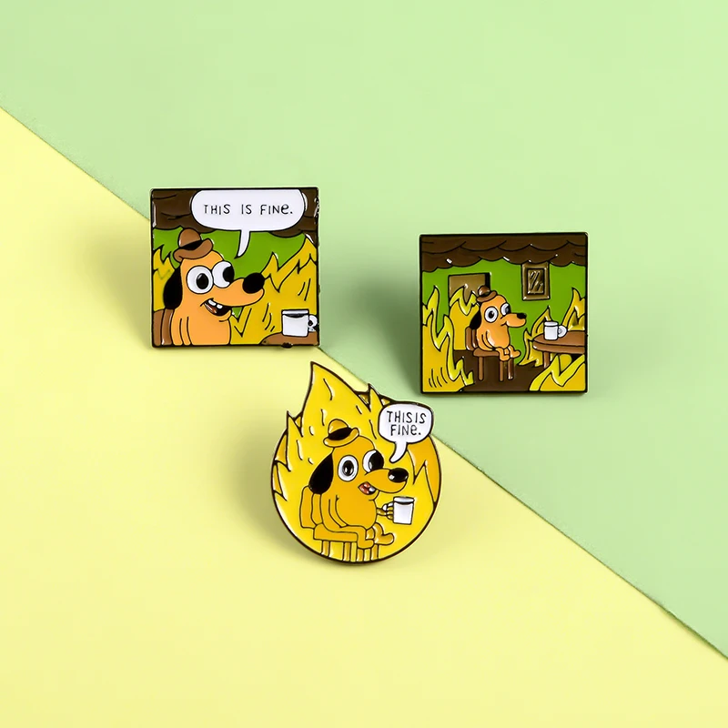 Meme Webcomic собака отворот Броши джинсовый значок ювелирные изделия забавные