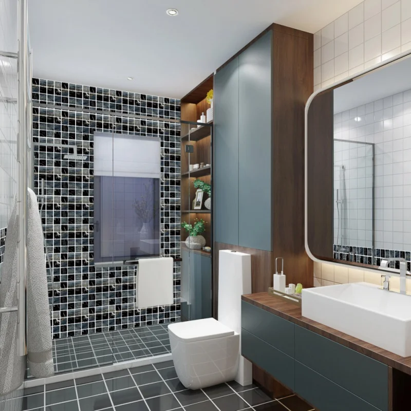 10 шт./упаковка 10*10 см ПВХ Настенная Наклейка плитка ванная комната