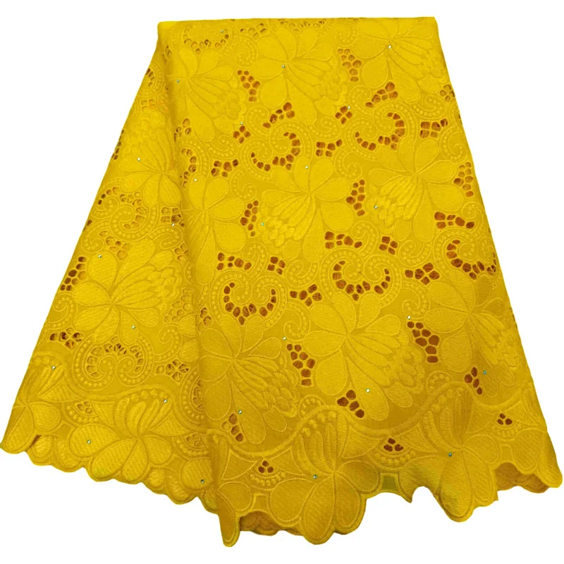 2022 новейшая африканская швейцарская кружевная ткань из 100% хлопка Кружевная