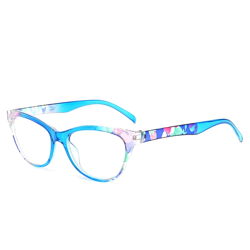 Anti-fatigue HD Reading Glasses Flower Print Mirror Leg Vintage Eyewear For Women Lightweight Cat Eye Eyeglasses Frame | Аксессуары для
