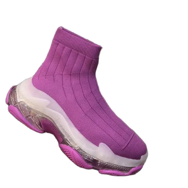 

Multi Layers Thick Heel Women Sneakers Plus Size Knitted Stocking Ankle Boots Four Season Street Style Woman Casual Shoes