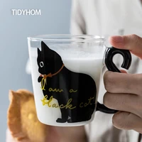 cute creative cat milk lemon tea water glass tumbler mug coffee cups drinkware fruit juice cartoon kitty home office tazas