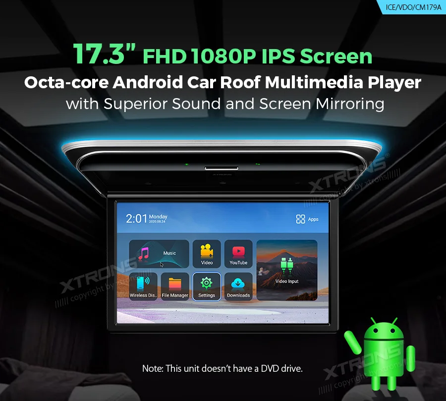 XTRONS 17 3 &quotAndroid монитор 1080P видео HD цифровой IPS экран с широким экраном Ультратонкий