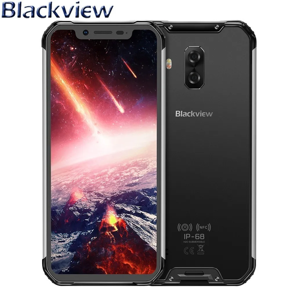 Blackview BV9600 Pro CellPhone 6.21&quot 19:9 FHD Rugged IP68 Waterproof Helio P60 MT6771 Android 8.1 6GB+128GB AMOLED 5580mAh NFC |