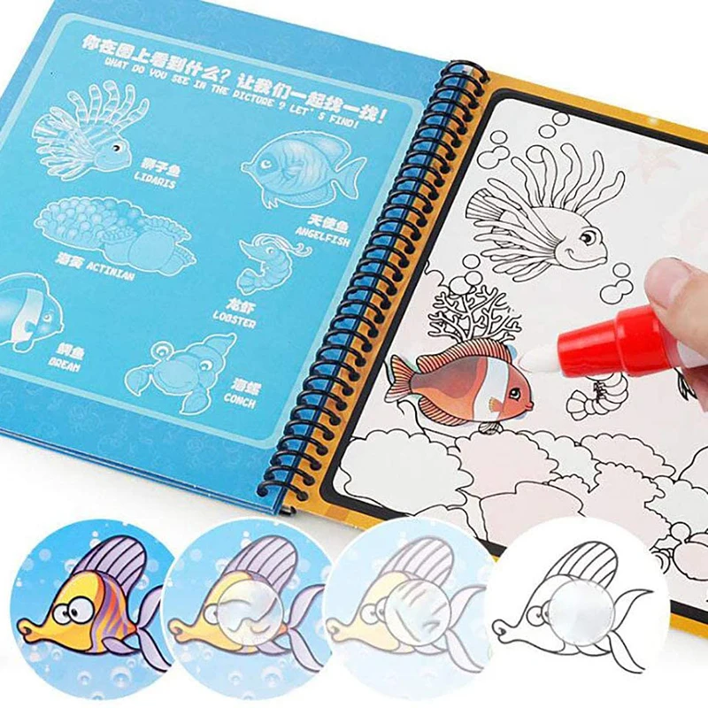 Волшебная доска для рисования водой раскраска детей детский коврик Монтессори