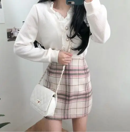 

2021 Womens Autumn SpringTops Blouses Long Sleeve V-neck Lace Trim Single Breasted Korean Chic Ladies Blusas Vintage Vestidos