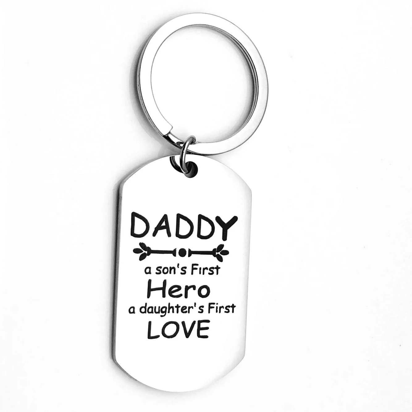 

Father S Son S First Hero, Daughter S First Love Stainless Steel Keychain Father S Day Gift Keychain Birthday Gift