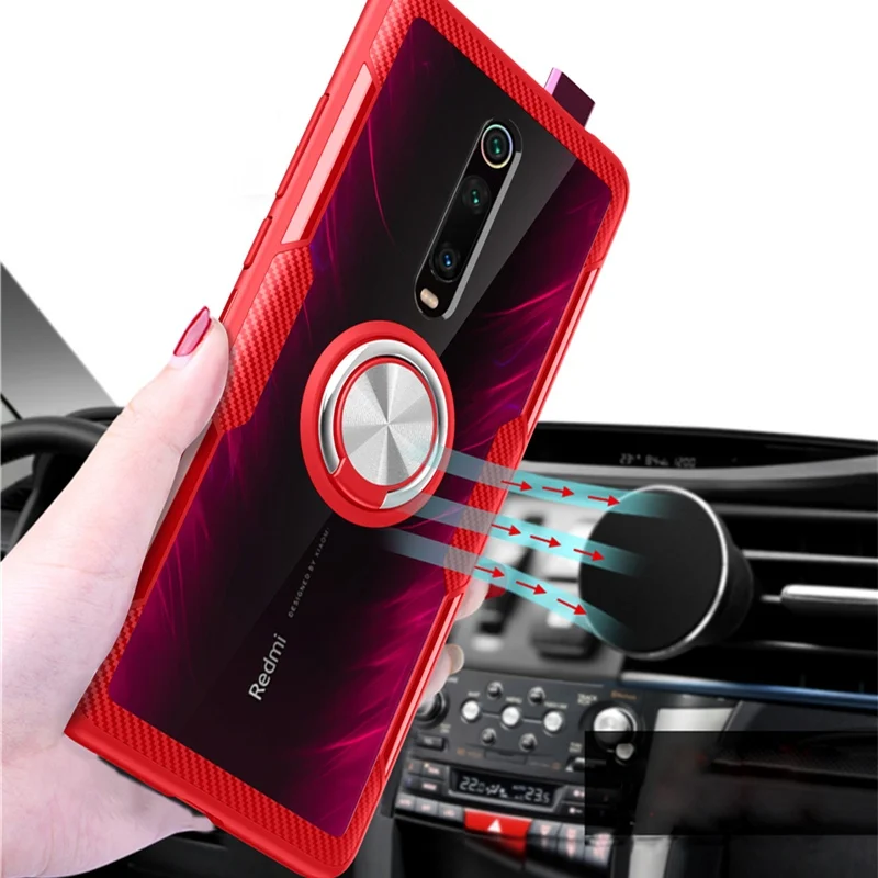 For Xiaomi Mi 9T Redmi K20 Pro Case Transparent Acrylic Cover Soft Silicone Bracket Mi9T Fundas |