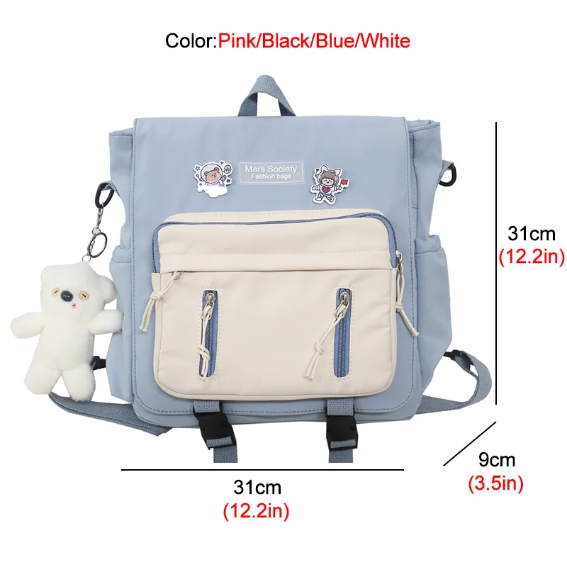

OYIXINGER Women Multifunction School Bag 2021 New Waterproof Nylon Backpack For Students Lovely Insert Buckle School Backpack