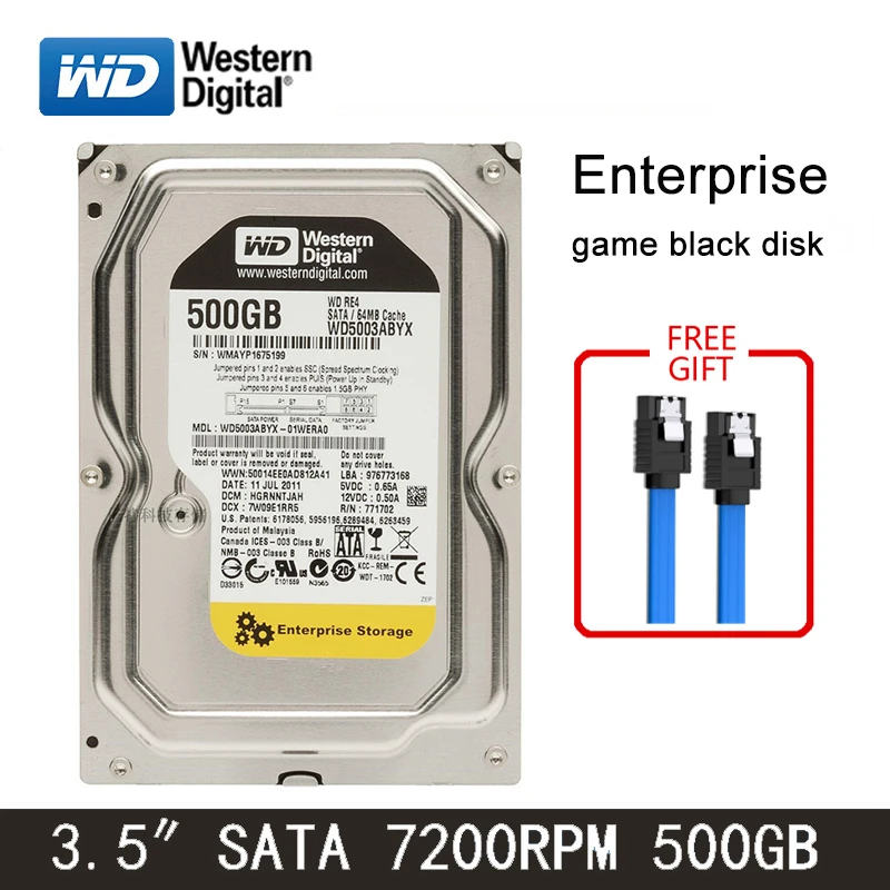 WD черный диск 500 Гб внутренний жесткий 3 5 дюйма 7200 об/мин SATA3 HDD 6 64 Мб зеленый 32 HD