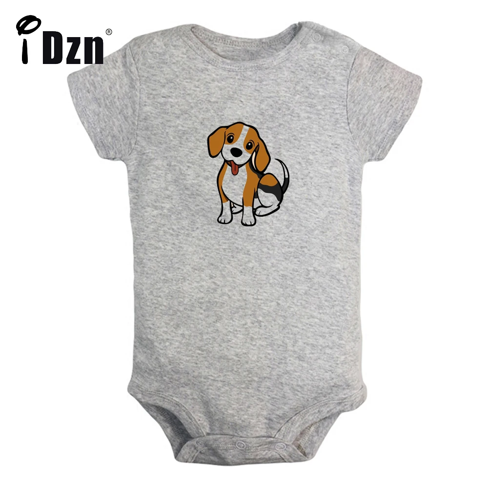 

Летнее боди iDzn для маленьких мальчиков и девочек, одежда с принтом забавной собаки для новорожденных, комбинезоны с милым мультяшным щенком...