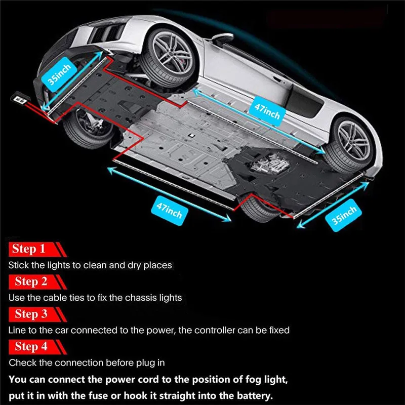 

Car Underglow Light Flexible Strip LED Underbody Lights Remote /APP Control Car Led Neon Light RGB Decorative Atmosphere Lamp