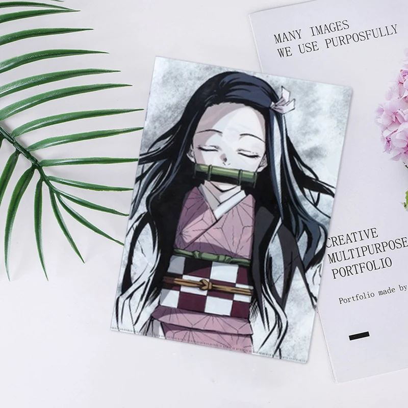 

Demon Slayer Anime Art book photo File Folder Kamado Tanjirou PVC Paper Document Bag School Office Storage Bag