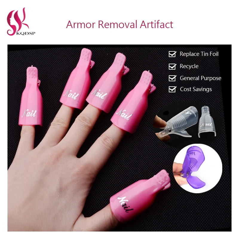 

Nail Clips Gel Polish Remover Nail Art Soakers Tool For Removal Of Varnish Plastic Wrap Soak Off Caps Fingers Cotton Clean 10pc