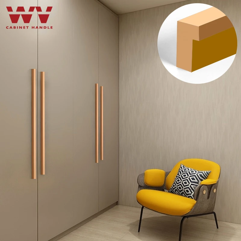 WV американские длинные дверные ручки шкафа 1200 мм матовый золотой серебряный T