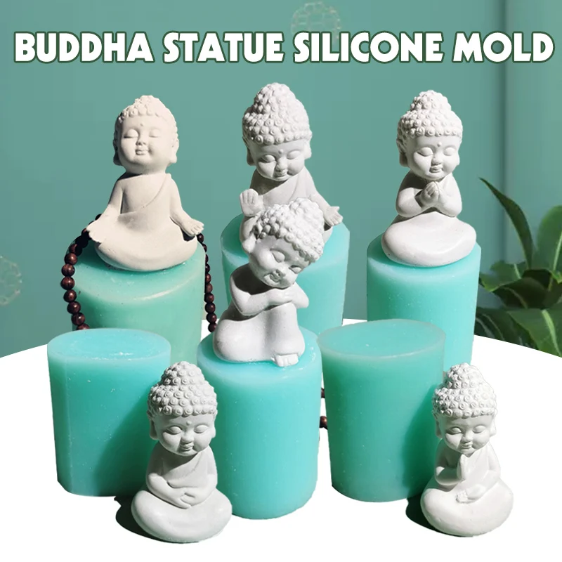 

3D Mini Buddha Statue Soap Silicone Mold Buddha Design Candle Molds Candle Wax Molds Resin Epoxy Gypsum Decorating Crafts