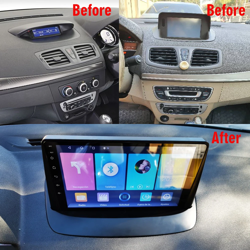 Автомагнитола 2 Din для Renault Megane 3 2008-2014 Fluence 2013-2016 Android Wi-Fi 9 "стерео GPS-навигация