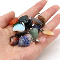 natural stone pendant love heart shape exquisite small charms for jewelry making diy bracelet necklace earring accessories