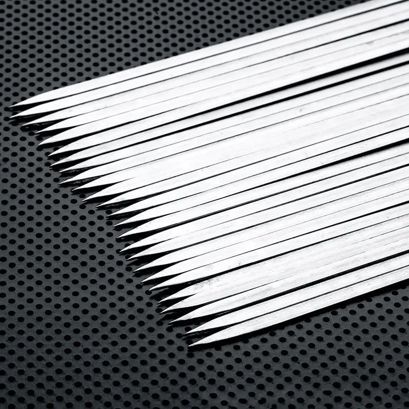 Палочки для барбекю из нержавеющей стали 10 шт. многоразовые кемпинга