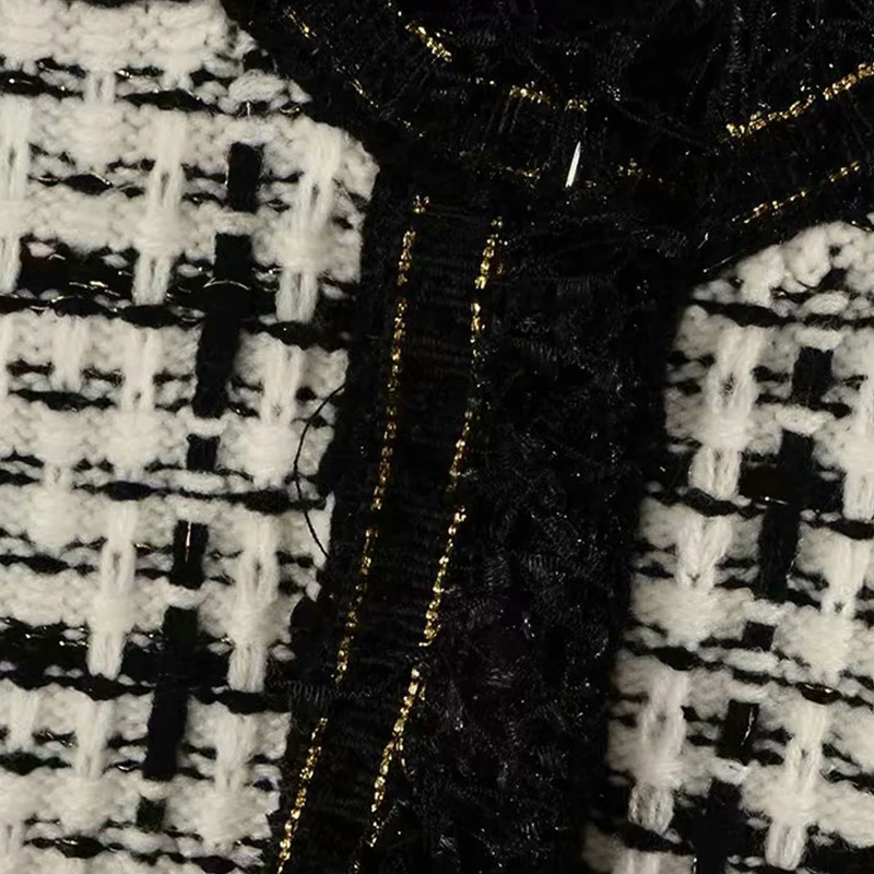 2020 весна осень твидовый длинный женский жилет в клетку пальто шикарный без