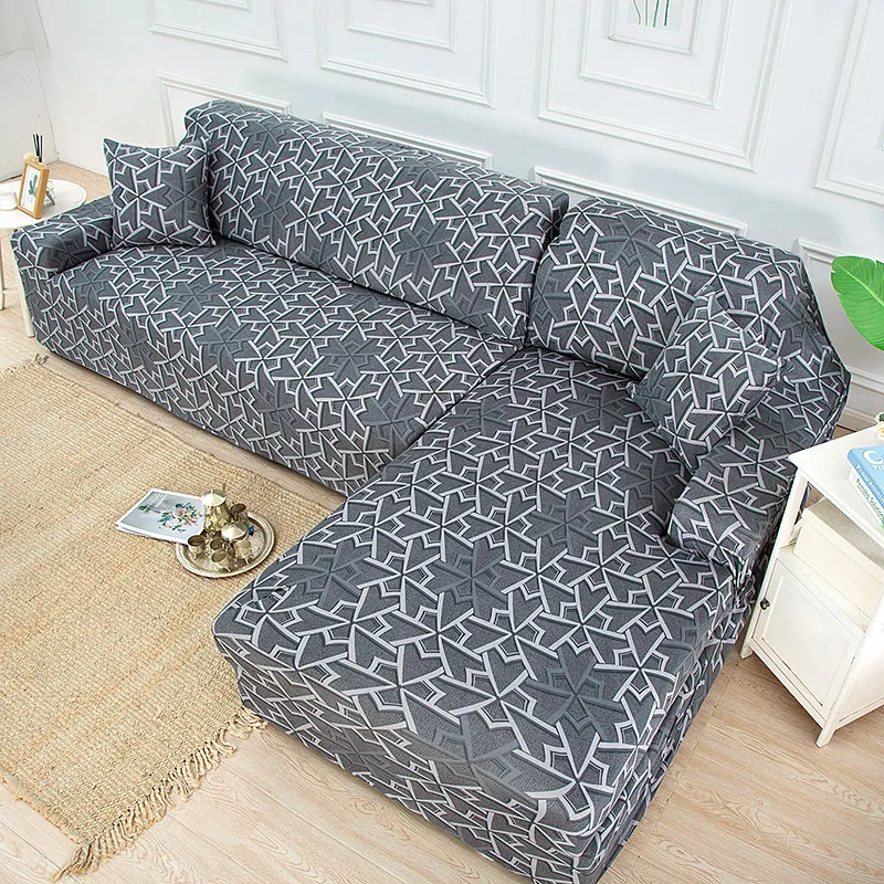 

Geometric 1/2 Pieces Sofa Cover Set Couch Cover Elastic Sofa Cover for Living Room Pets Corner L Shaped Chaise Longue Sofa Cove
