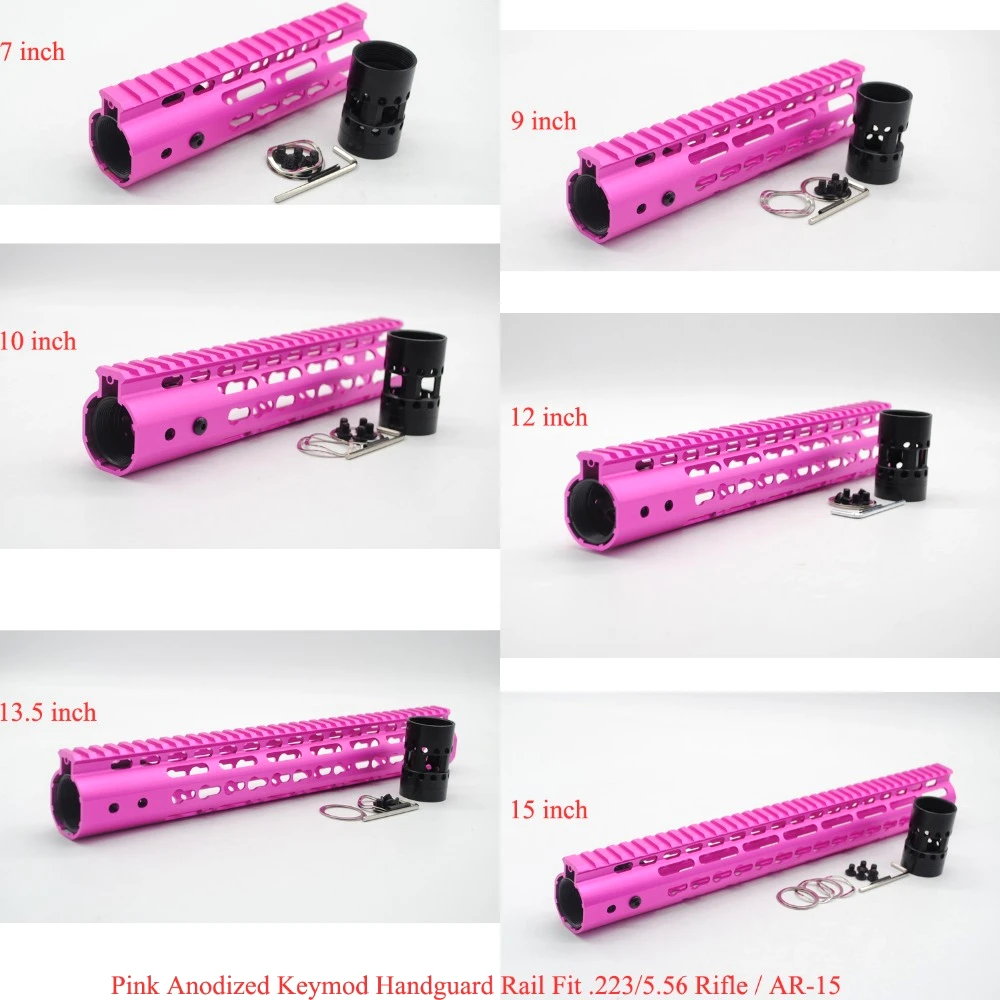 7/9/10/12/13.5/15 ''Pink Slim Keymod Handguard Rail Free Float Mount System AR 15 .223/5.56 аксессуары для