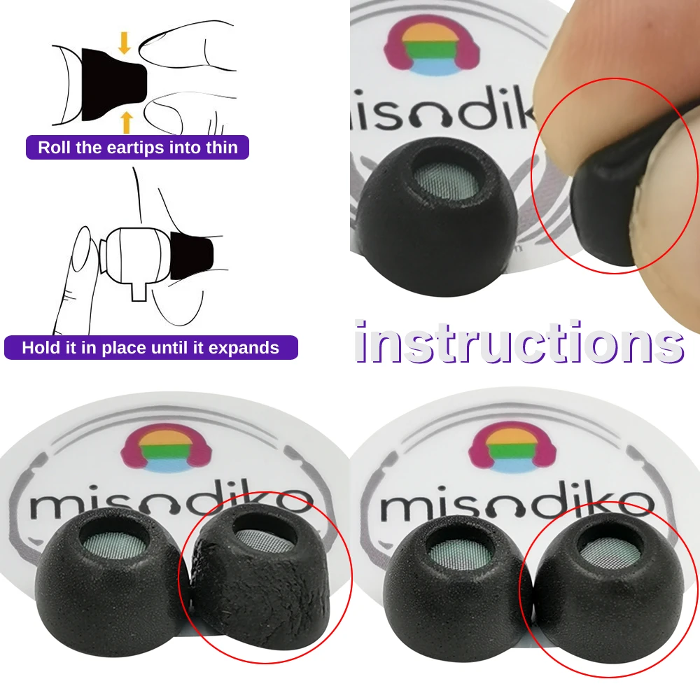 Сменные наушники misodiko TWS-Pro2 из пены с эффектом памяти для наушников Beats Fit Pro/ Studio